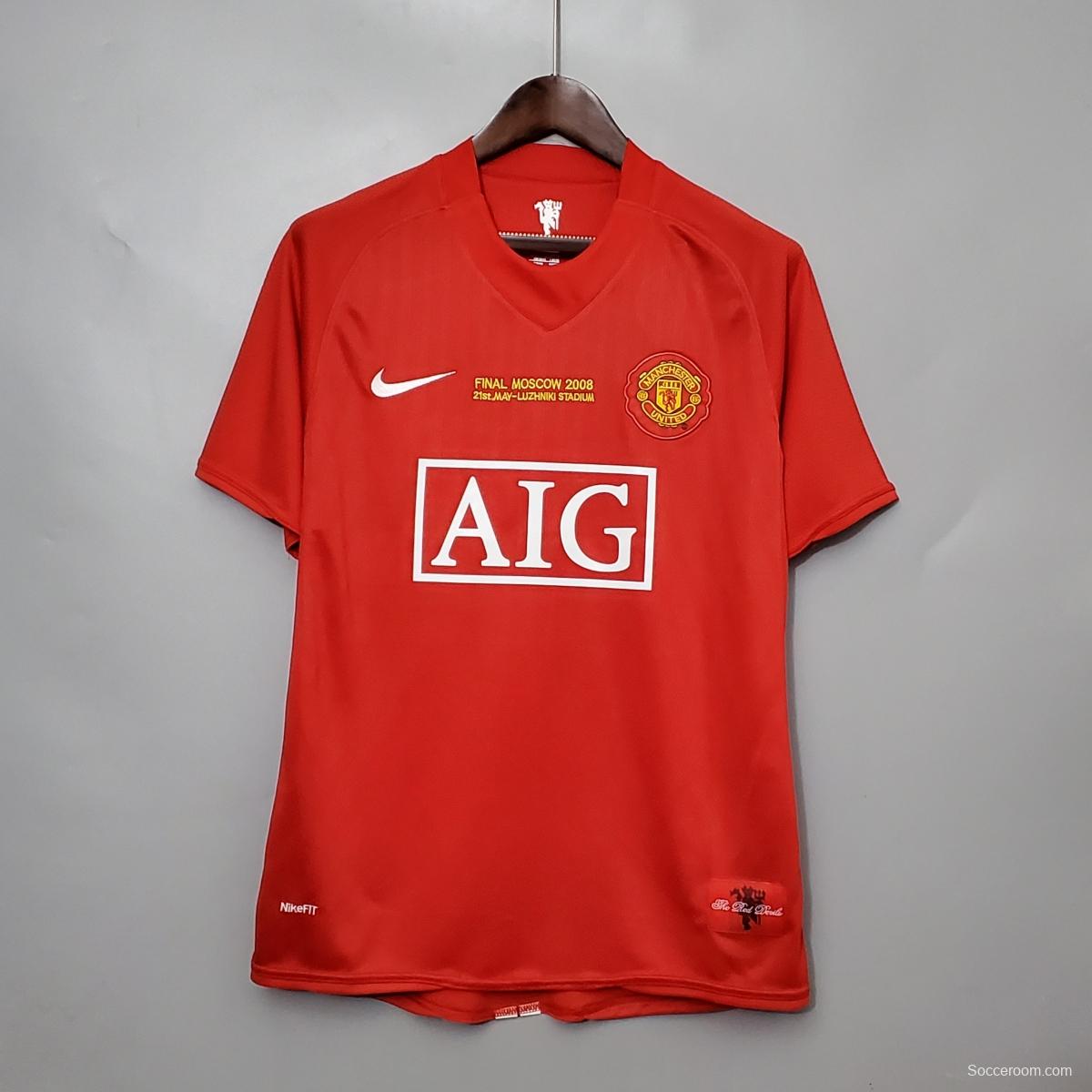 Retro 07/08 Manchester United Champions League version home Soccer Jersey