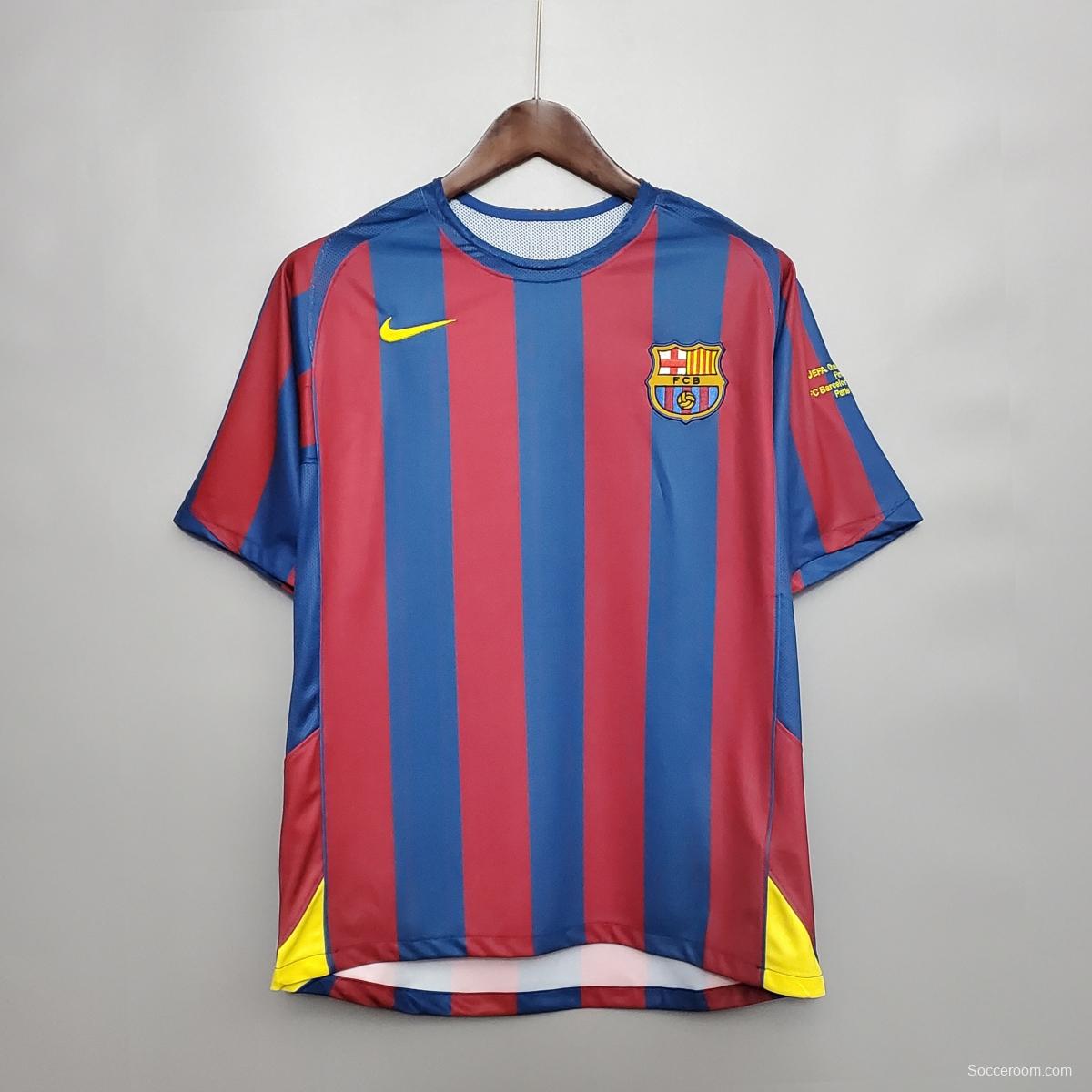 Retro Barcelona 2006 UEFA Champions League Home Soccer Jersey