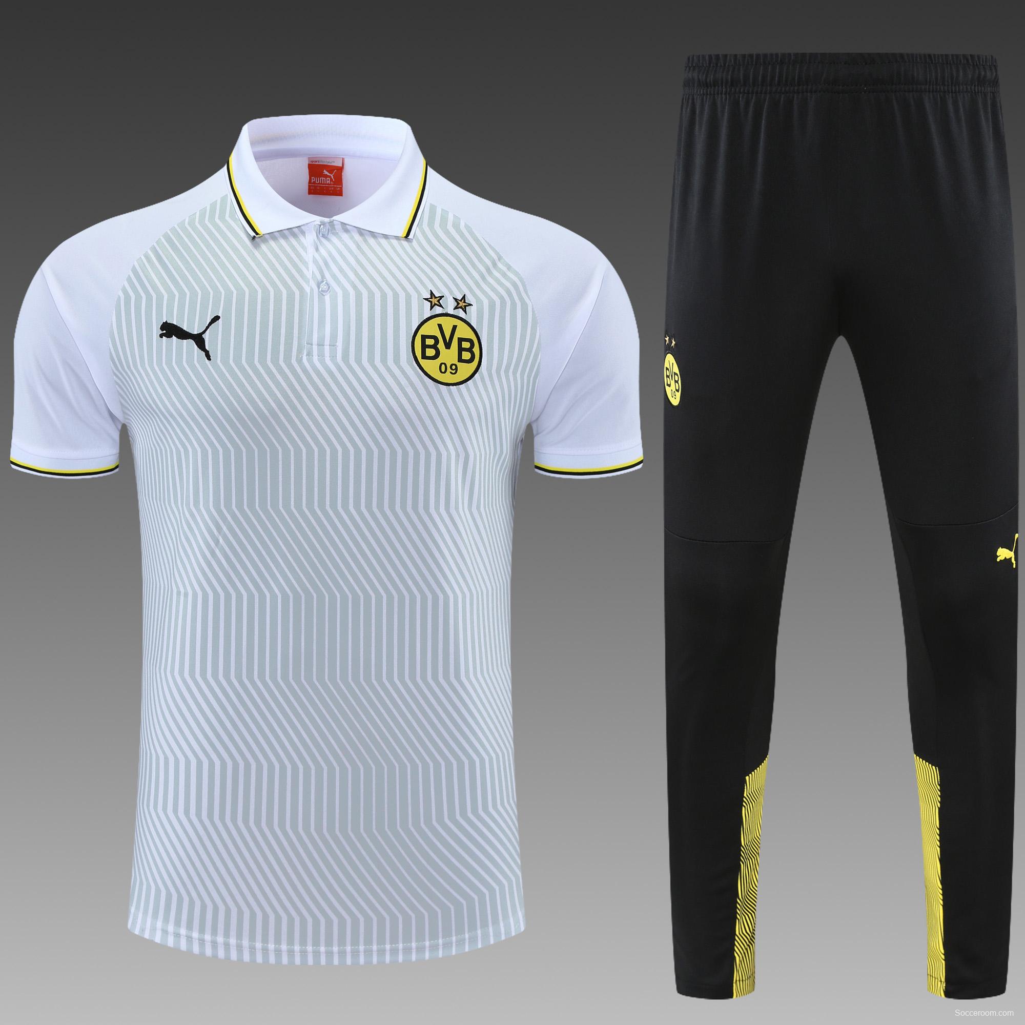 Borussia Dortmund POLO kit White and green pattern (not supported to be sold separately)