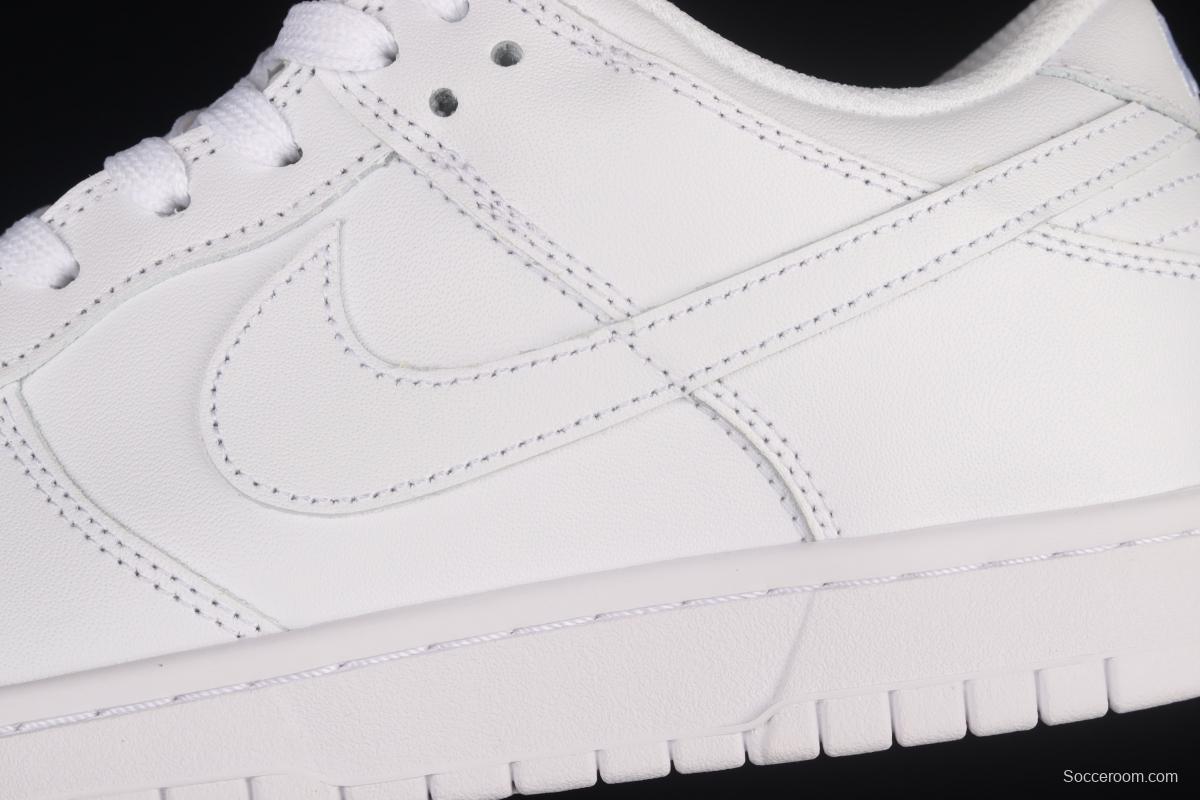 NIKE SB DUNK Low Prm Triple White pure white color SB buckle rebound fashion casual board shoes DD1503-109