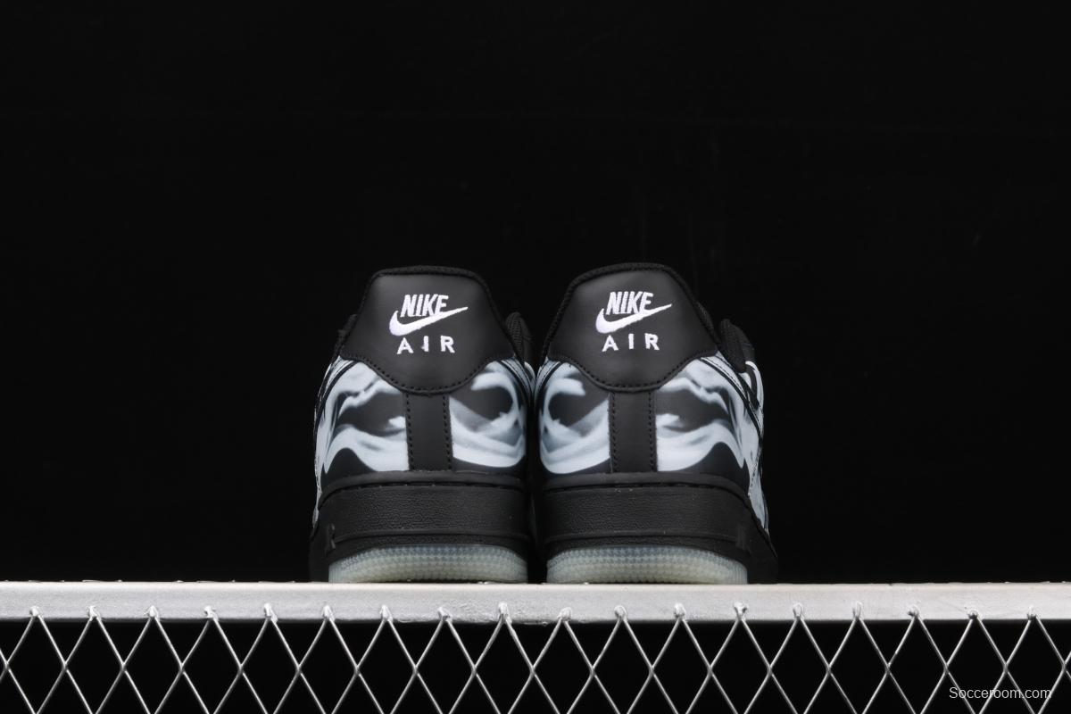 NIKE Air Force 1x 07 Skeleton QS Halloween luminous skeleton limited casual board shoes BQ7541-001