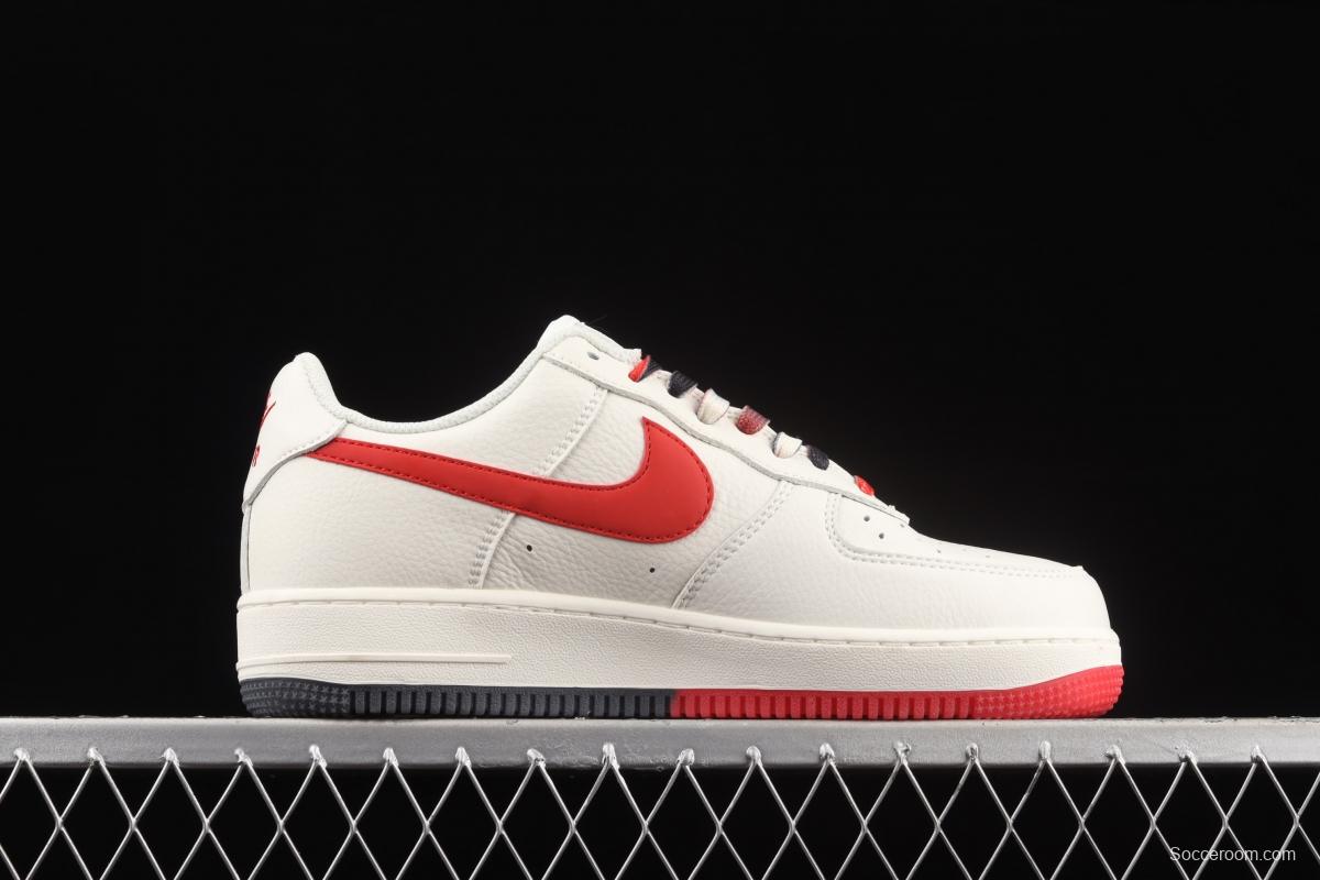 NIKE Air Force 1 Low'07 beige black red Chicago Bulls city limited low-top casual board shoes CH2806-306