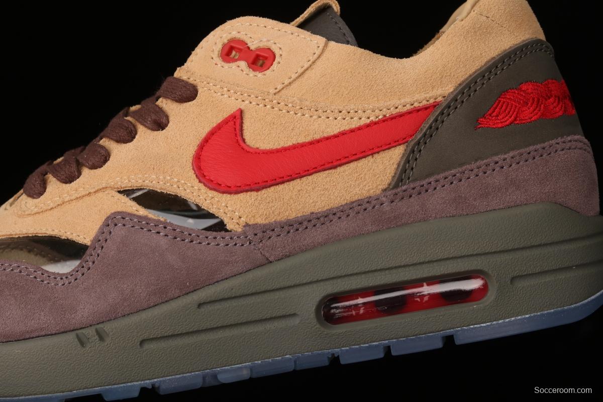 Clot x NIKE Air Max 1 Tea Leaf Brown joint style retro casual running shoes DD1870-200