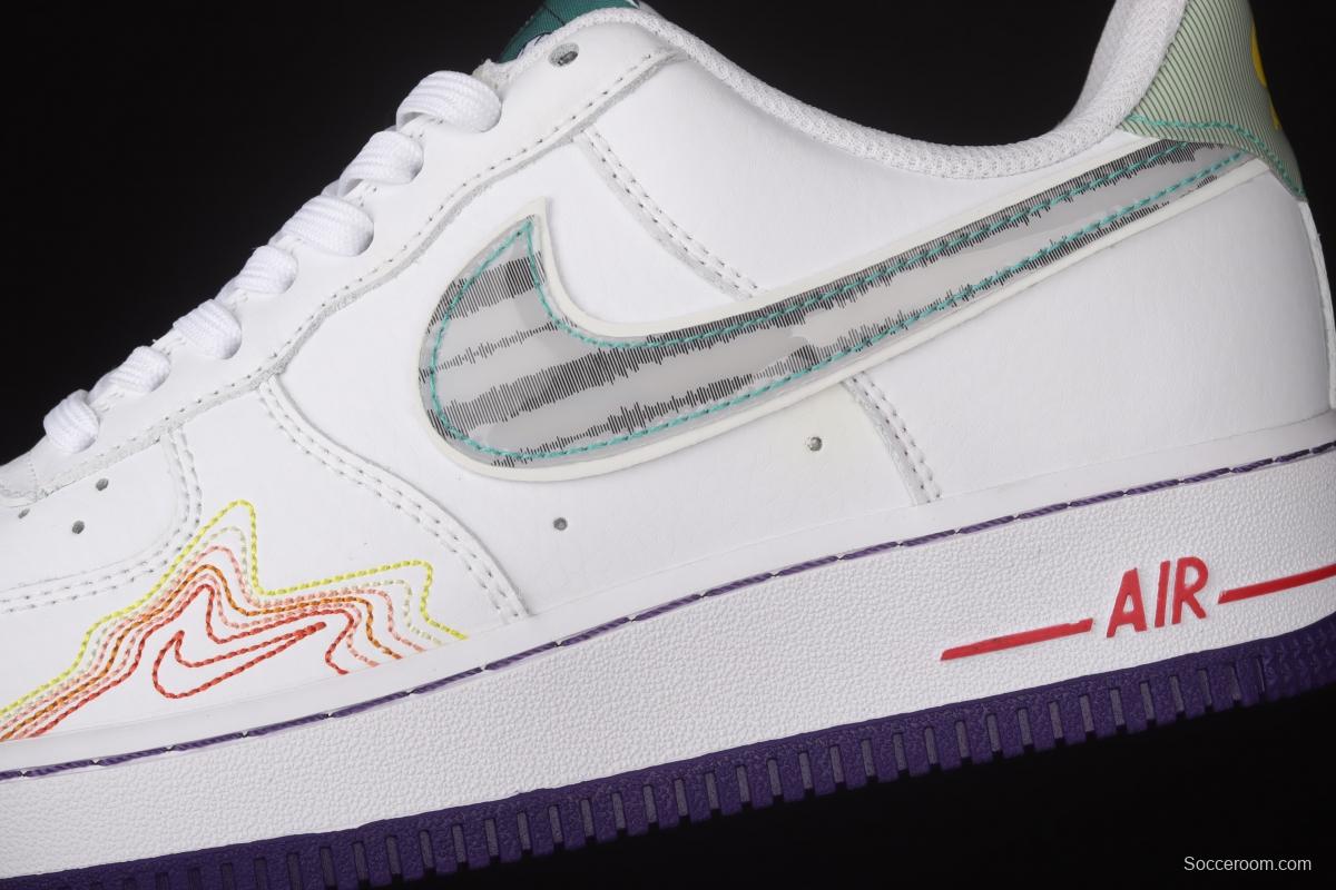 NIKE Air Force 1y07 Low mandarin duck dazzling color thread hook low top casual board shoes CW6015-100