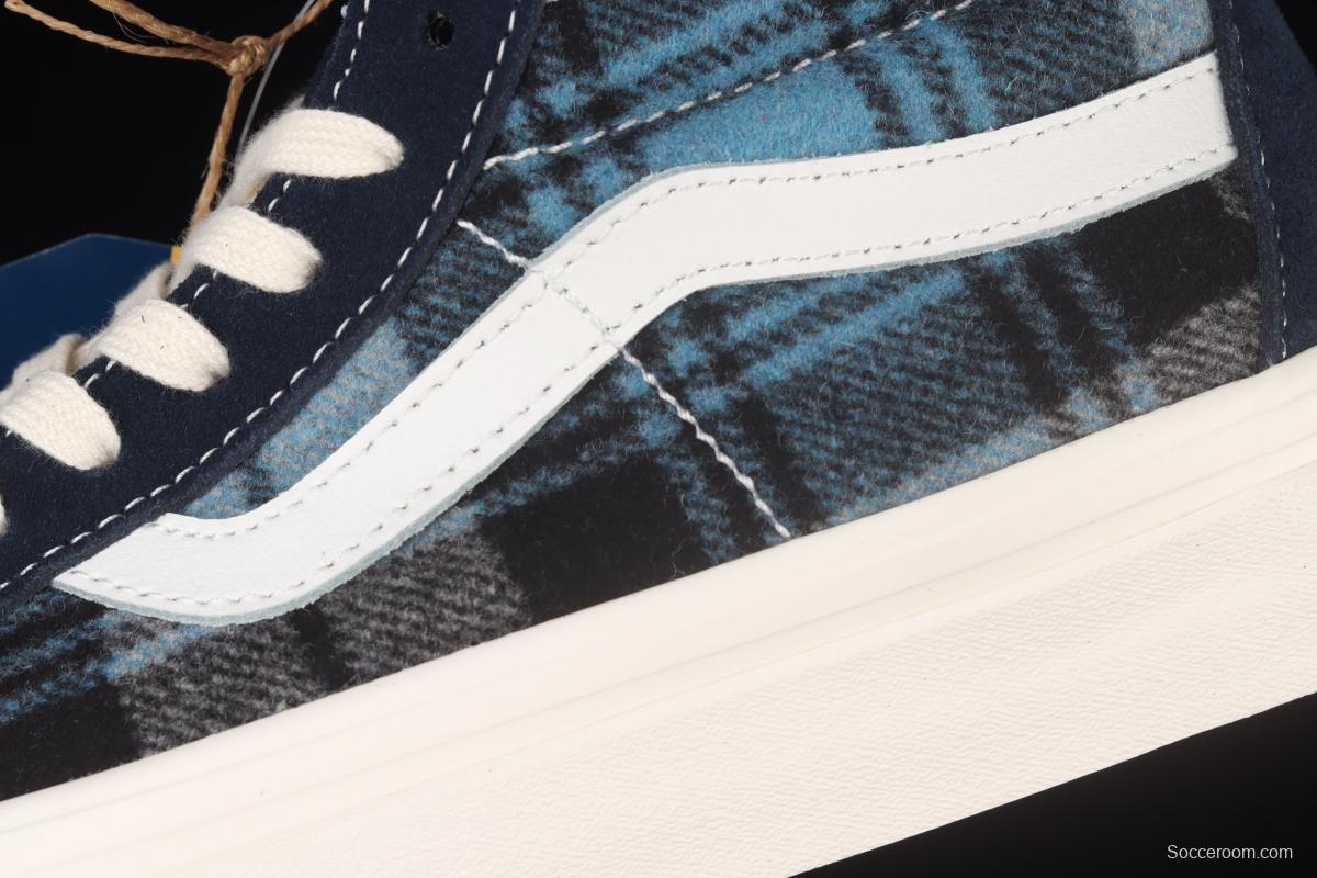 Vans Sk8-Hi 38 Dx Pendleton co-named blue plaid high-top casual board shoes VN0A38GF9GS