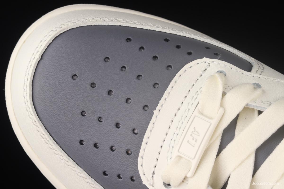 NIKE Air Force 1 Mid'07 Rice White Grey medium-top casual board shoes LZ6819-609