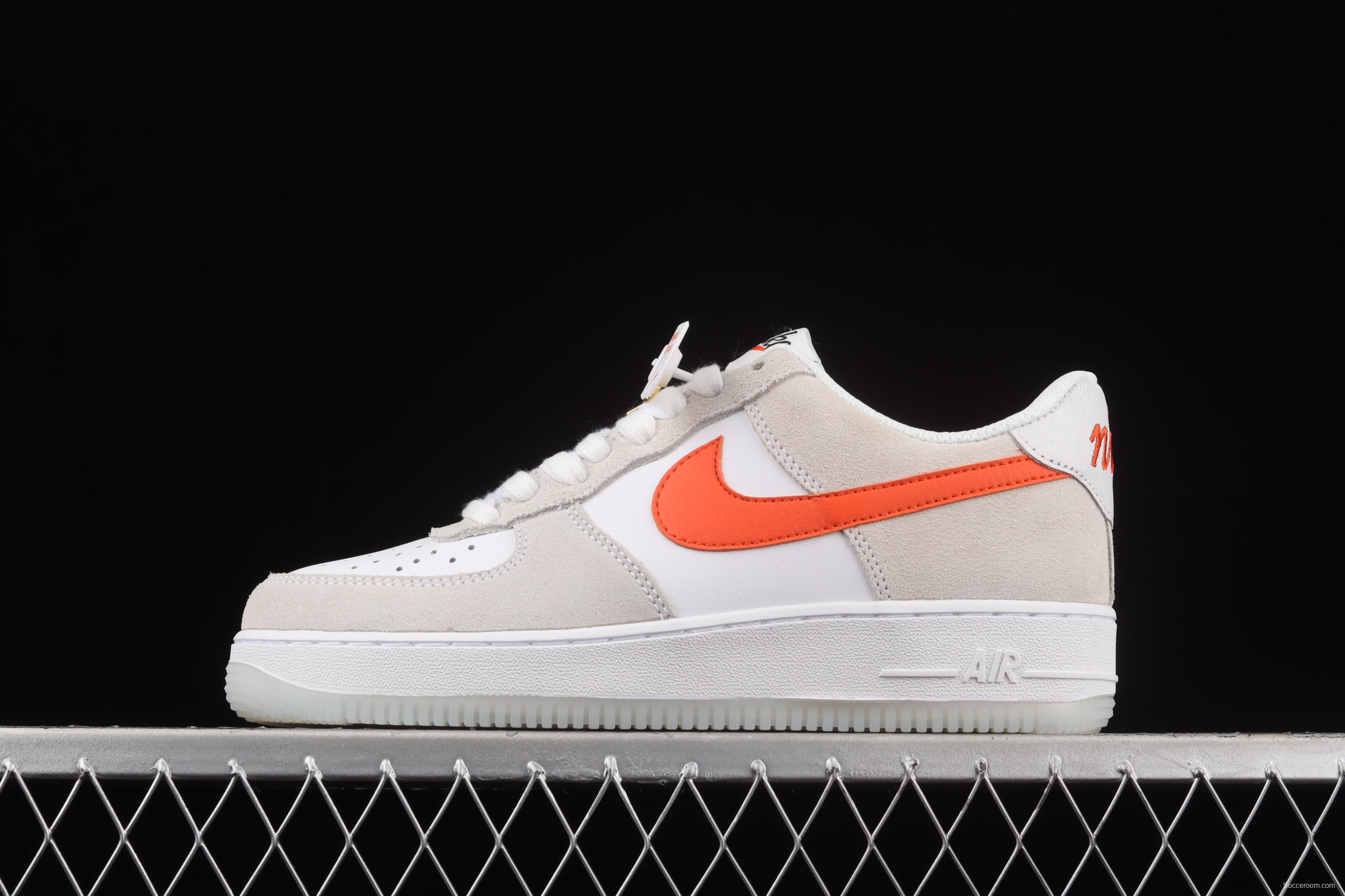 NIKE Air Force 1x 07 Low SE 50th anniversary low-top casual board shoes DA8302-101m white orange gold buckle