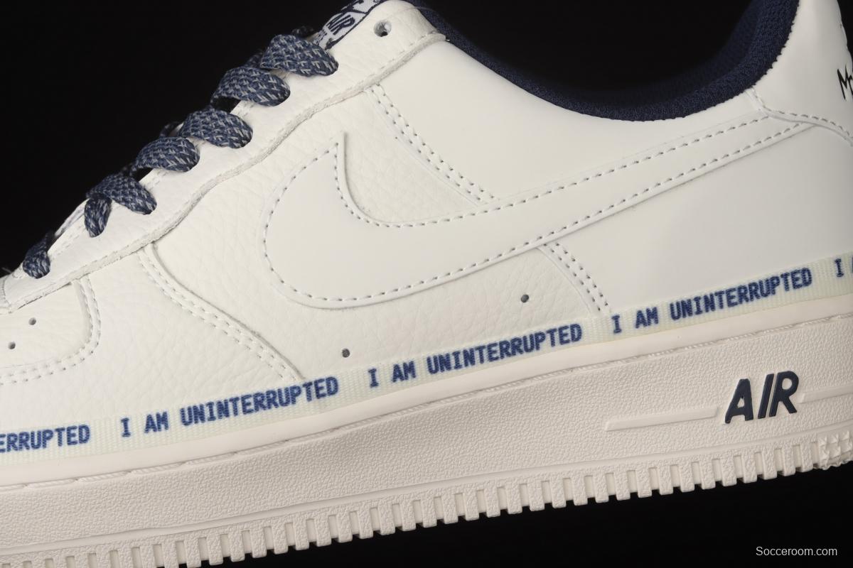 Uninterrupted x NIKE Air Force 1 MORE THAN rice dark blue signature graffiti all over the sky star low-top casual board shoes NU6602-301