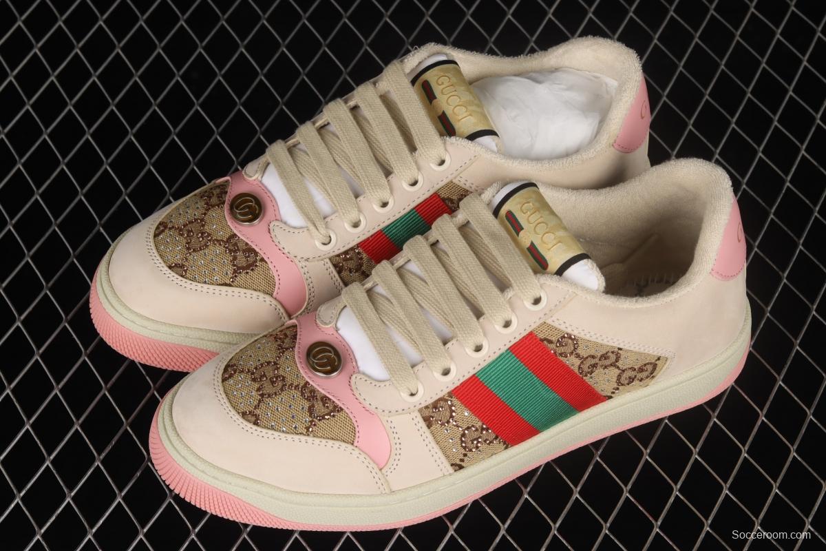 Gucci Distressed Screener Sneaker classic daddy shoes A38G09064