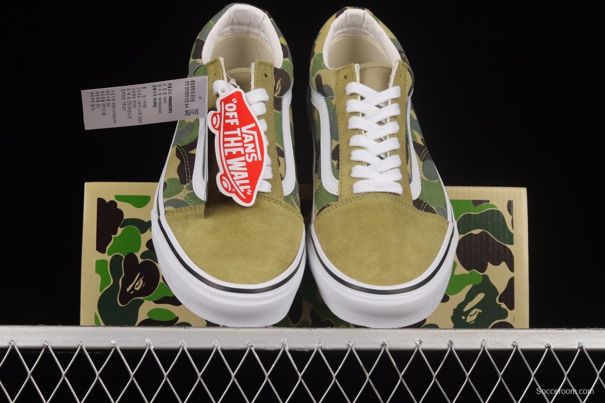 Bape x Vans Old Skool ape head joint camouflage low-top canvas shoes VN0A54F37BE