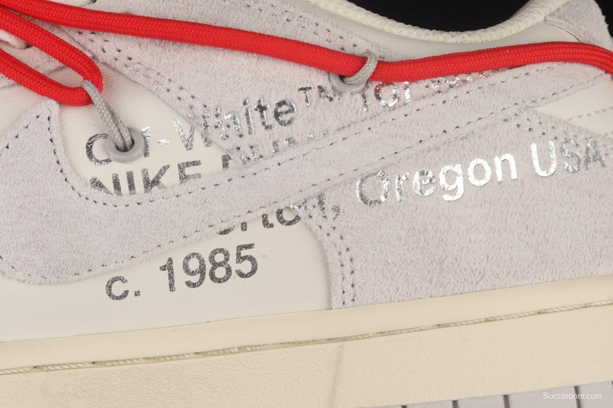 OFF-White x NIKE DUNK Low OW white gray leisure sports skateboard shoes DJ0950-118