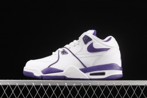 NIKE Air Flight 89 White and Purple Air cushion Basketball shoes CN0050-101