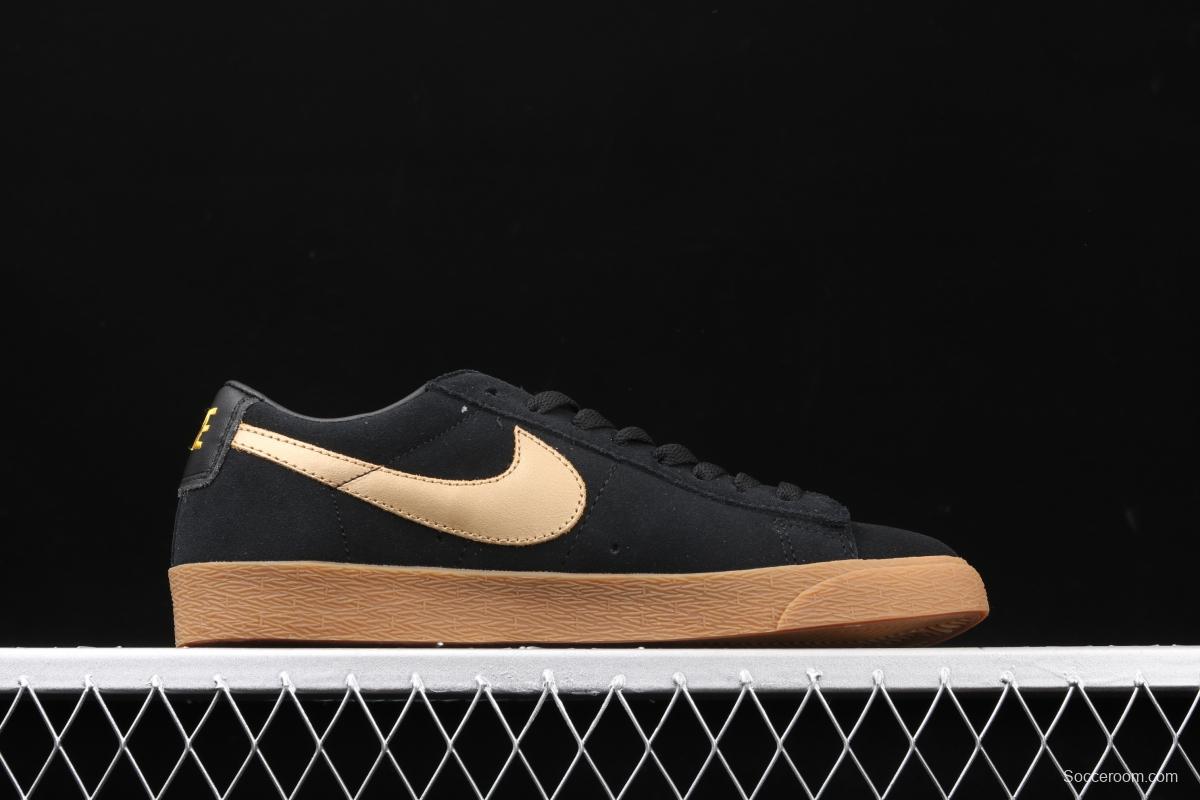 NIKE Blazer Low SD Trail Blazers black gold casual board shoes 616829-998