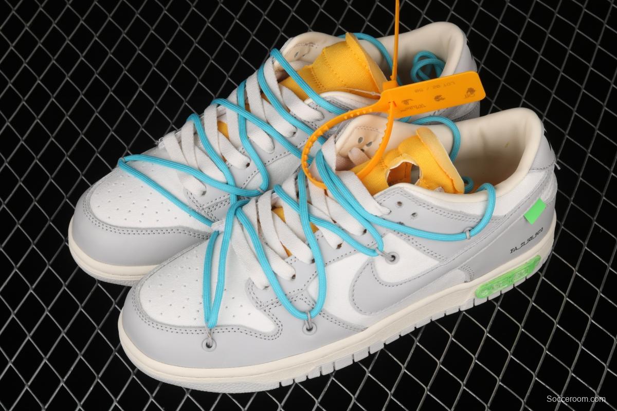 OFF-White x NIKE DUNK Low 04 of 50 OW white gray leisure sports skateboard shoes DM1602-115