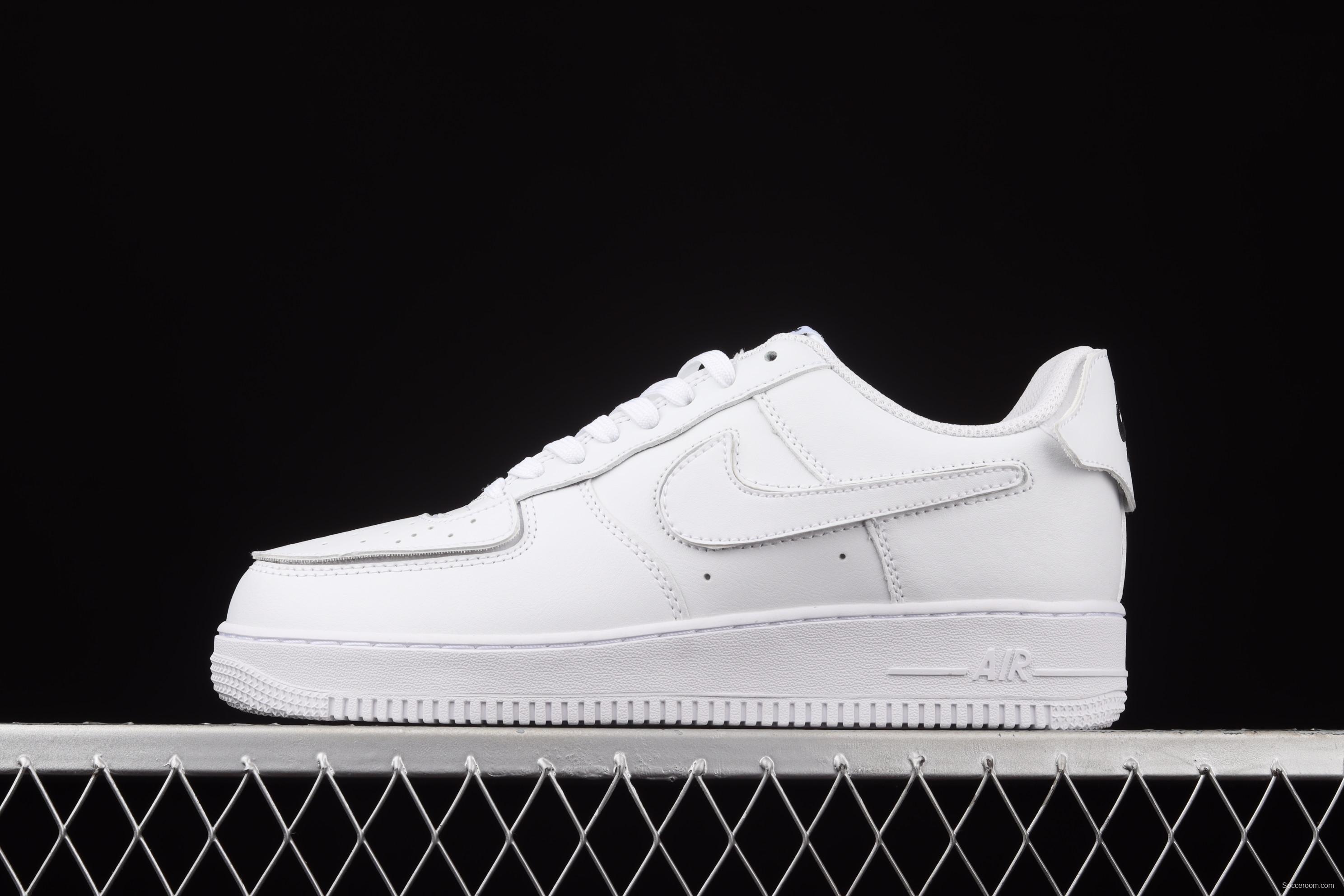 NIKE Air Force 1x 07 Low (GS) White removable Velcro low-top casual board shoes DB2812-100