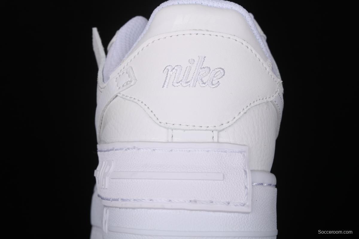 NIKE Air Force 1 ShAdidasow all white light weight heightened low-top white board shoes CI0919-100