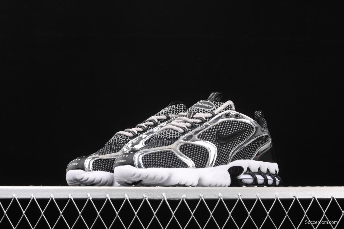 Stussy x NIKE Air Zoom Spiridon Caged 2 Spiri prison East cage 2 generation retro casual running shoes CU1854-001