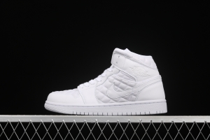 Air Jordan 1 Mid Quilted White Little Chanel Leisure Sport Board shoes DB6078-100