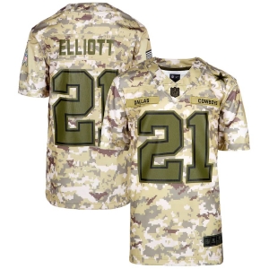 Youth Ezekiel Elliott Camo Salute to Service Player Limited Team Jersey