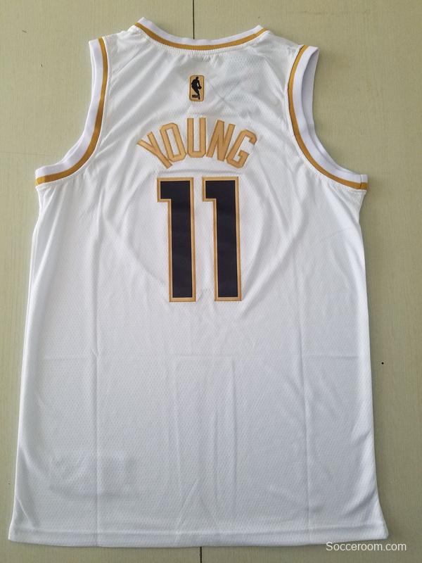 Trae Young 11 White Golden Edition Jersey