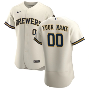 Men's Cream 2020 Home Authentic Custom Team Jersey