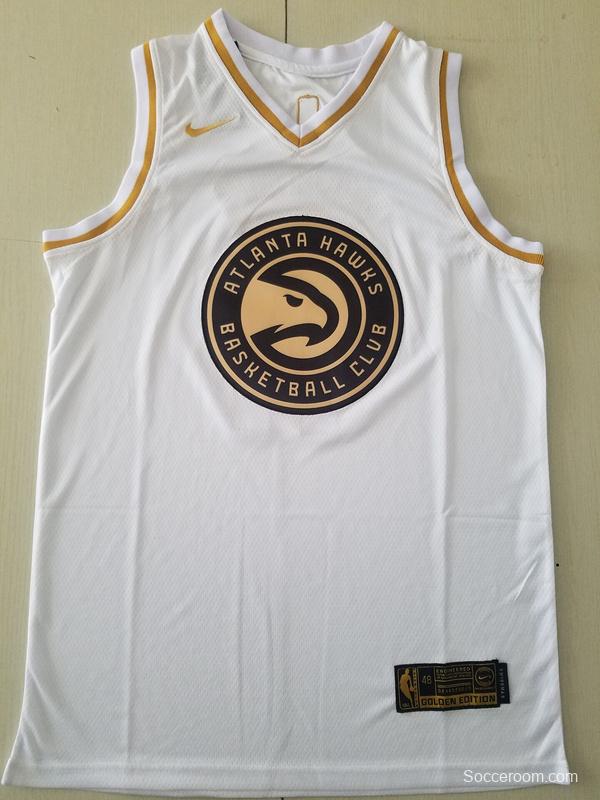 Trae Young 11 White Golden Edition Jersey