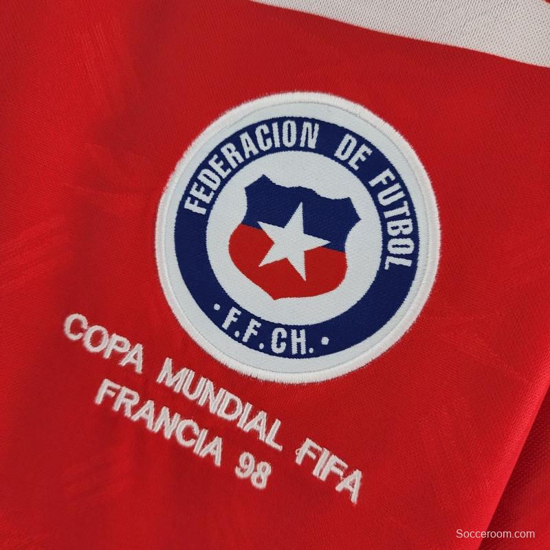 Retro Long Sleeve 1998 Chile Home Soccer Jersey