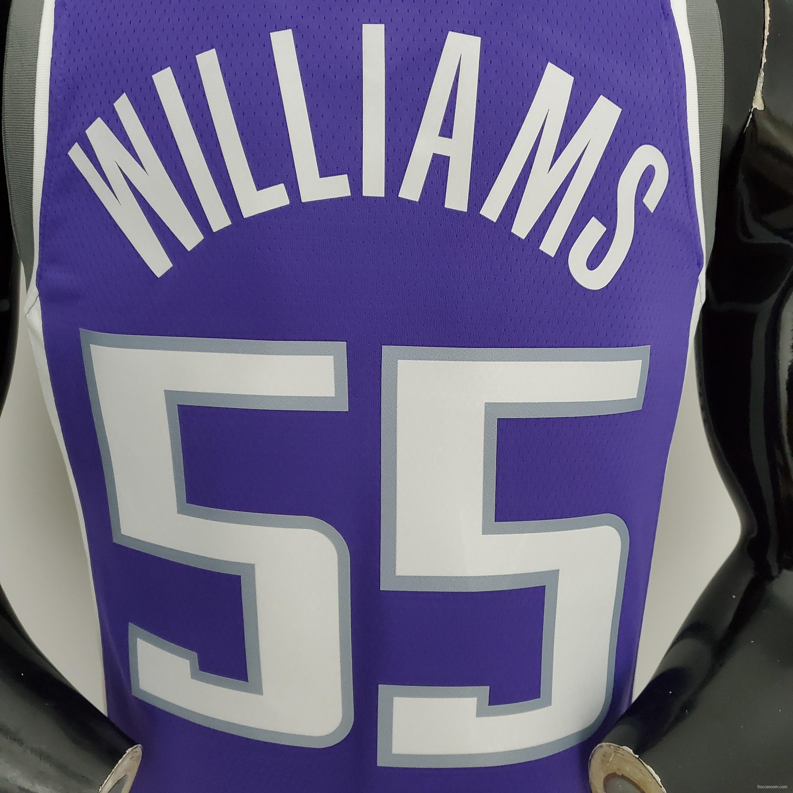 NBA 75th Anniversary Kings Williams#55 Black Purple Jersey