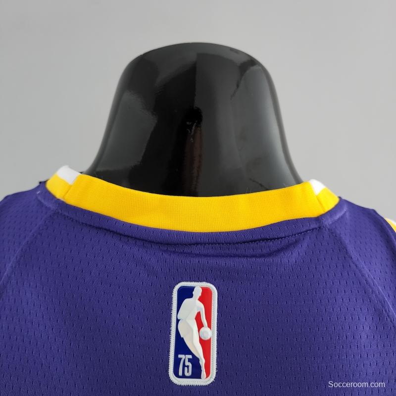 75th Anniversary TOSCANO #95 Los Angeles Lakers Jordan Purple NBA Jersey