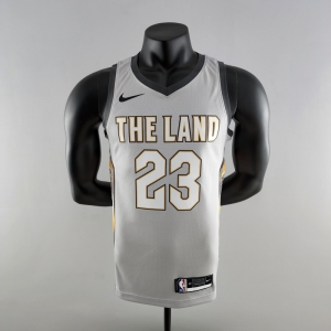 2018 JAMES #23 Cleveland Cavaliers Grey NBA Jersey