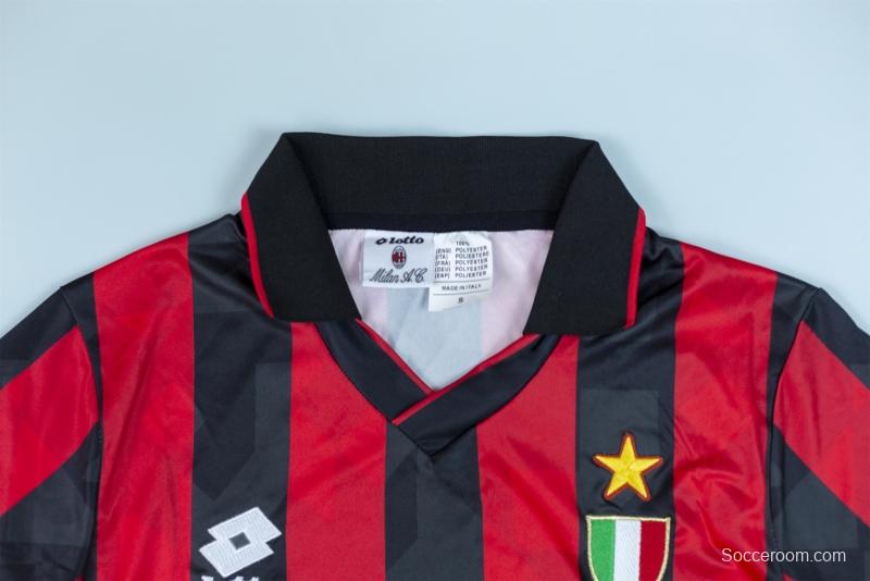 RETRO 92/94 AC Milan Home Soccer Jersey