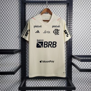 23/24 Flamengo Beige Training Jersey +Full Sponsors