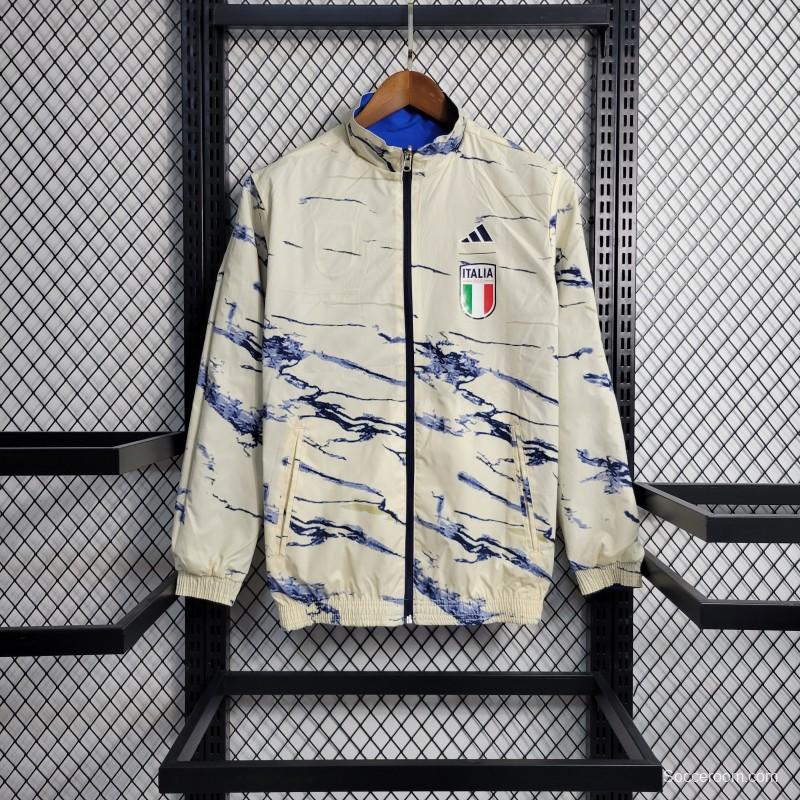 2023 Italy Blue/Milk Reversible Windbreaker