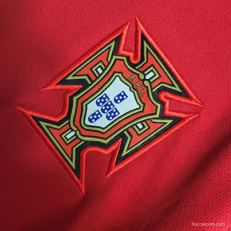 Retro 2016  Portugal Home Long Sleeve Jersey