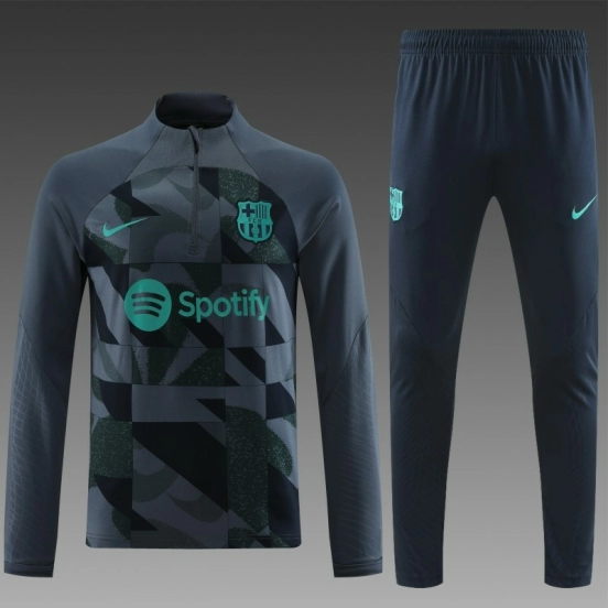 23/24 Barcelona Grey Half Zipper Jacket+Pants