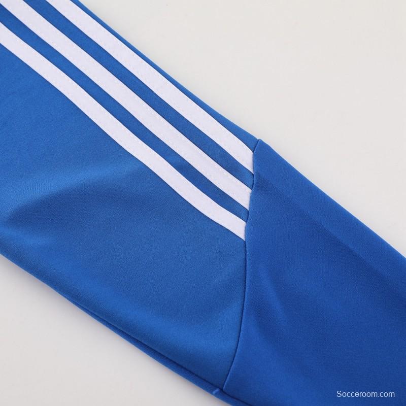 2024 Adidas Blue Half Zipper Jacket+Pants