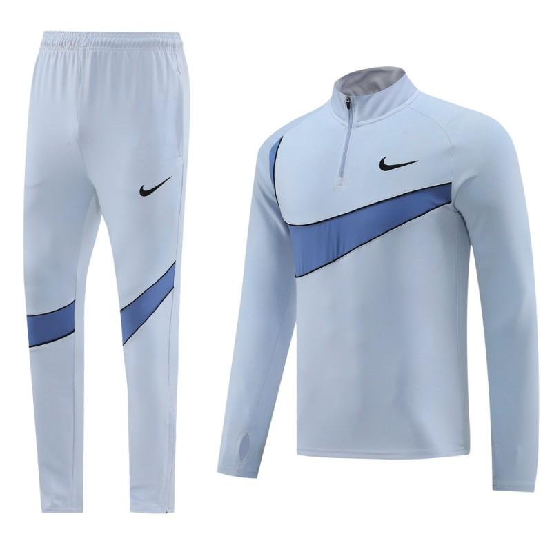 2024 Nike Light Blue Half Zipper Jacket+Pants