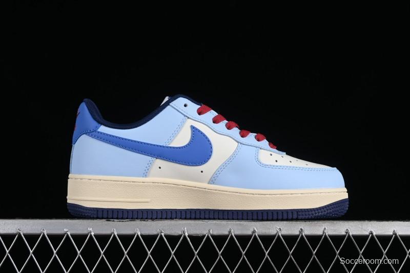 Nike Air Force 1 '07 Low Custom Casual Sneakers "Joker Red" with Full-Length Hexagonal Air Cushion - XL2402-333