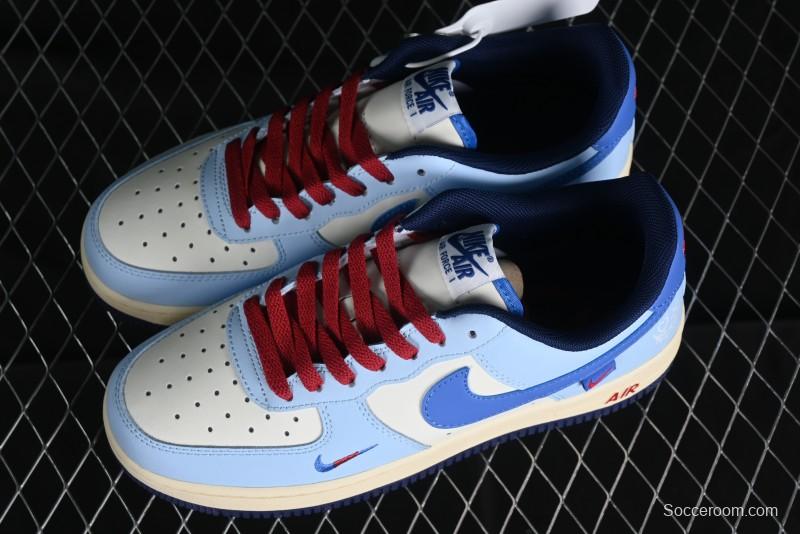 Nike Air Force 1 '07 Low Custom Casual Sneakers "Joker Red" with Full-Length Hexagonal Air Cushion - XL2402-333