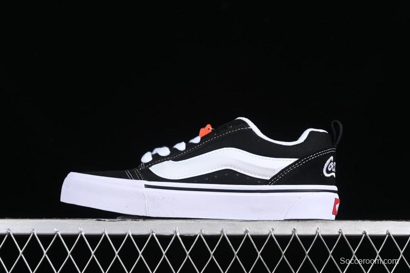 Vans Classics Knu Skool Coca-Cola Collaboration Black White Embroidery Chunky Tongue Sneakers - VN0009QC6BTI