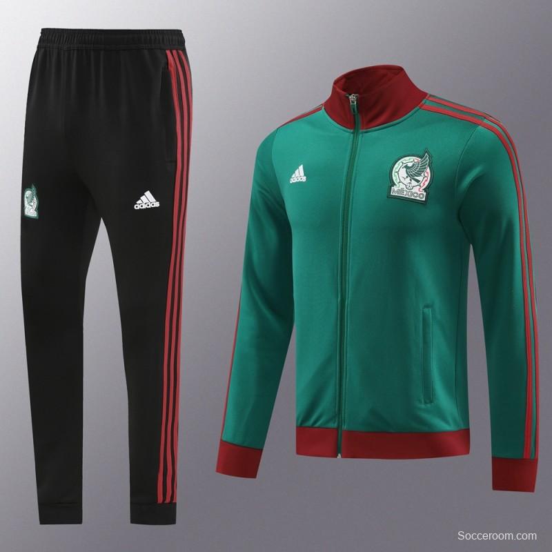 2024 Mexico Green Full Zipper Jacket +Long Pants