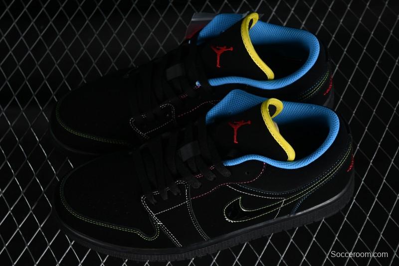 Nike Air Jordan 1 Low AJ1 Black Green Low Top Lifestyle Basketball Shoes - 338145-003