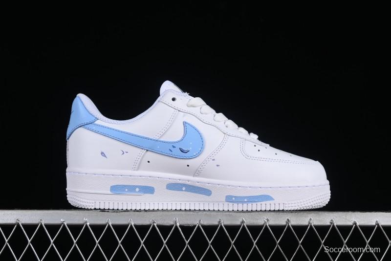 Nike Air Force 1 '07 Low Custom Chinese Style - Spring Cherry Blossom Casual Sneakers - DD8959-100