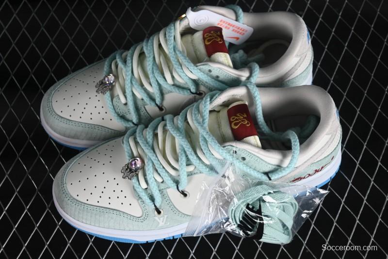 Nike SB Dunk Low Year of the Dragon Limited Edition - Gray Hook Dragon Soaring High Anniversary Premium Custom Low-Top Casual Skate Shoes - SJ2068-230