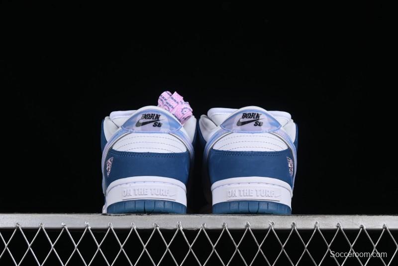 Nike Born x Raised x Nike SB Dunk Low Premium Skate Shoes with Special Foam Swoosh and Snowflake Perforations - FN7819-400