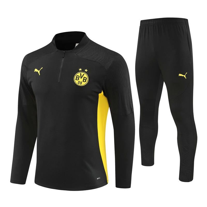 24/25 Borussia Dortmund Black Half Zipper Jacket+Long Pants