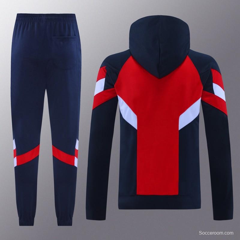 24/25 Arsenal Red/Navy Hoodie Jacket +Long Pants