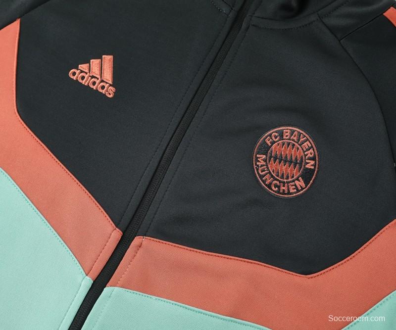 24/25 Bayern Munich Black/Green Full Zipper Jacket +Long Pants