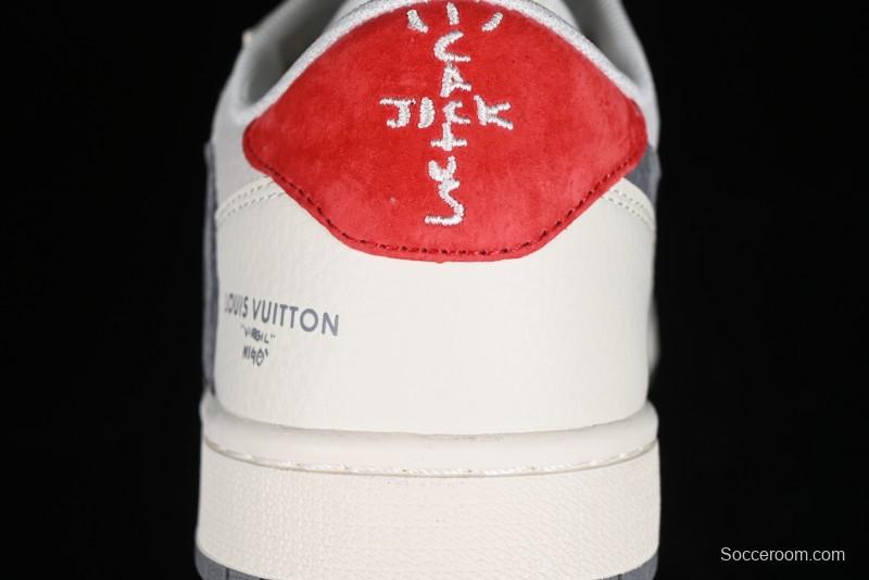 Nike Travis Scott x Fragment Design x Air Jordan 1 Low OG SP AJ1 LV Collaboration Casual Sneakers - XY2688-103