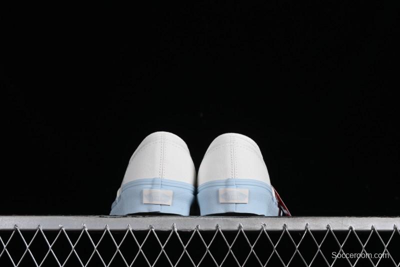 Vans Authentic White Blue Canvas Skate Shoes - VN0009PVEAK